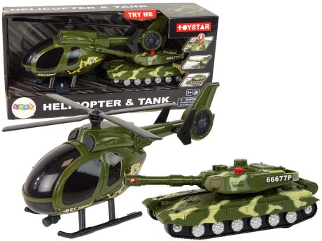 Przejdź do produktu Zestaw Militarny Czołg Napęd Frykcyjny Helikopter