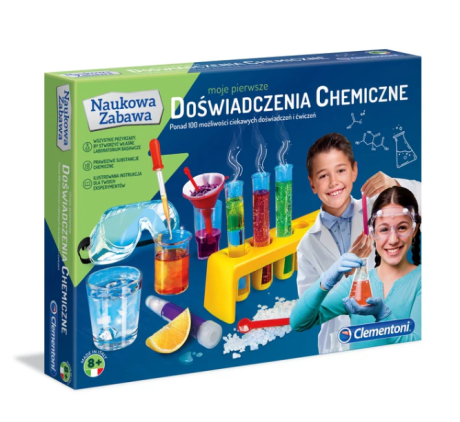 Przejdź do produktu Naukowa Zabawa Zestaw Moje Pierwsze Doświadczenia Chemiczne Język Polski Clementoni 60774