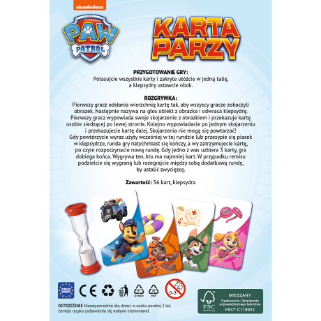 Przejdź do produktu Gra podróżna Karta Parzy Psi Patrol Trefl 02691