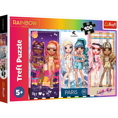 Przejdź do produktu Puzzle - 100 - Tęczowe laleczki - Rainbow High - Trefl 16444