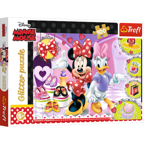 Przejdź do produktu Puzzle - 100 - Myszka Minnie i błyskotki - Trefl 14820