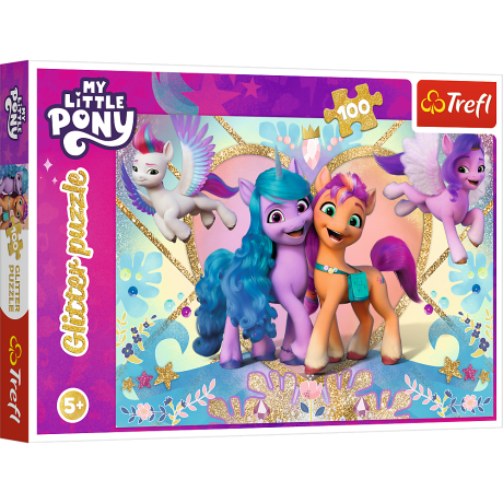 Przejdź do produktu Puzzle - 100 Glitter - My Little Pony - Błyszczące kucyki - Trefl 14831