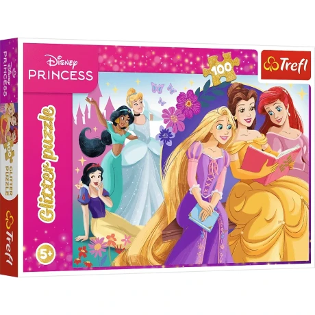 Przejdź do produktu Puzzle - 100 Glitter - Blask magii przyjaźni - Dinsey - Trefl 14834