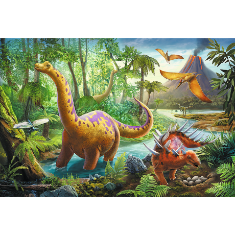 Przejdź do produktu Puzzle - 60 - Wędrówka dinozaurów - Trefl 17319