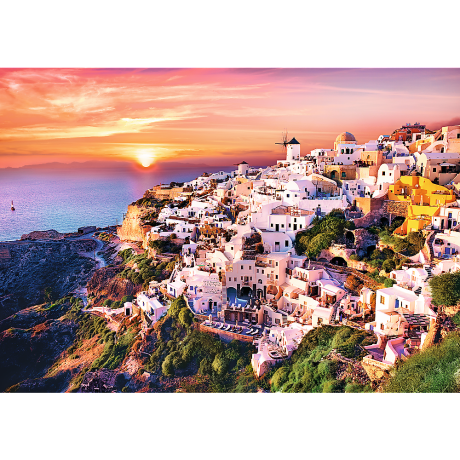 Przejdź do produktu Puzzle - 1000 - Zachód słońca nad Santorini - Trefl 10435