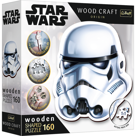 Przejdź do produktu Puzzle drewniane - 160 - Gwiezdne wojny - STAR WARS - Hełm Szturmowca - Trefl 20188