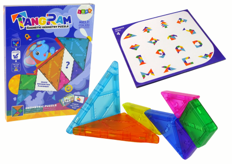 Przejdź do produktu Układanka Tangram 7 Magnetycznych Klocków Puzzle Kolorowe – edukacyjna zabawka dla dzieci