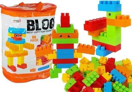 Przejdź do produktu Klocki Konstrukcyjne w worku 86 elementów