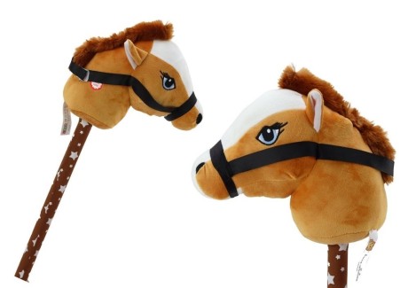 Przejdź do produktu Pluszowy Koń Hobby Horse z Dźwiękiem - Brązowy Krótkowłosy Zabawka dla Dzieci 3+