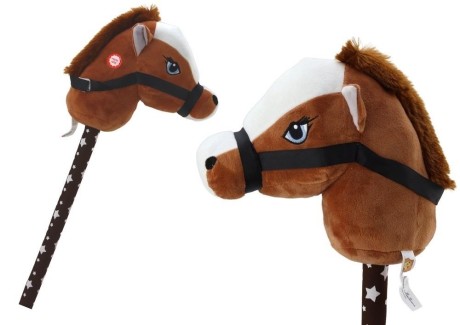 Przejdź do produktu Interaktywny Pluszowy Koń na Kiju Hobby Horse - Ciemnobrązowy