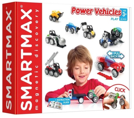 Przejdź do produktu Kreatywne Pojazdy Magnetyczne SmartMax - Zestaw Budowlany 25 Elementów dla Dzieci 3+