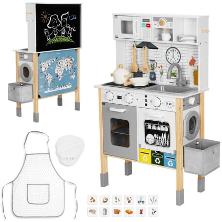 Przejdź do produktu Interaktywna drewniana kuchnia WOOPIE GREEN 9w1 z pralką i tablicą do rysowania