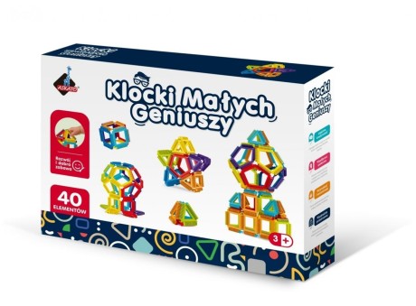 Przejdź do produktu Klocki małych geniuszy geometryczne szczotki 40el