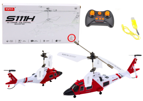 Przejdź do produktu Helikopter Zdalnie Sterowany RC Żyroskop Syma S111H Czerwony
