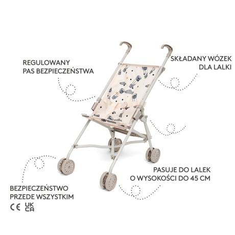 Przejdź do produktu Wózek spacerowy dla lalek, lekka spacerówka, zabawka dla dzieci, Skrallan