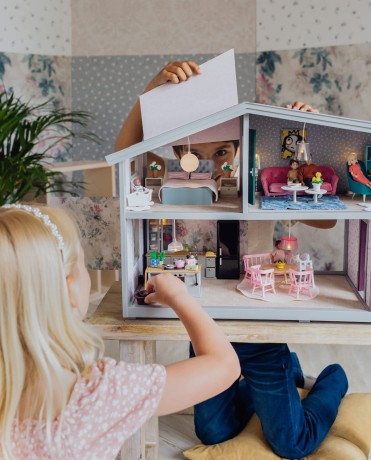 Przejdź do produktu Zestaw mebli do domku dla lalek jadalnia, kuchnia zabawka dla dzieci Lundby