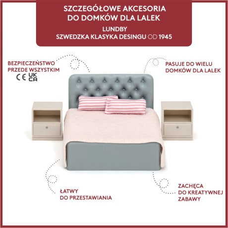 Przejdź do produktu Zestaw mebli do sypialni do domku dla lalek basic zabawka dla dzieci Lundby
