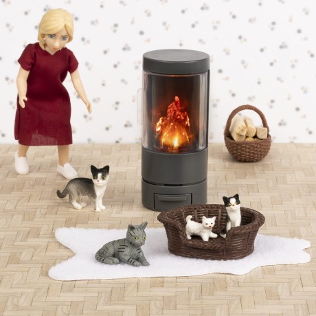 Przejdź do produktu Zwierzątka koty do domku dla lalek, figurki kotki zabawka dla dzieci Lundby