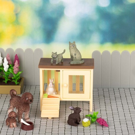 Przejdź do produktu Zwierzątka domowe do domku dla lalek figurki pies kot królik zabawka Lundby