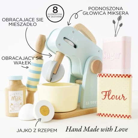 Przejdź do produktu Drewniany mikser z akcesoriami, zabawka dla dzieci, gotowanie, Le Toy Van