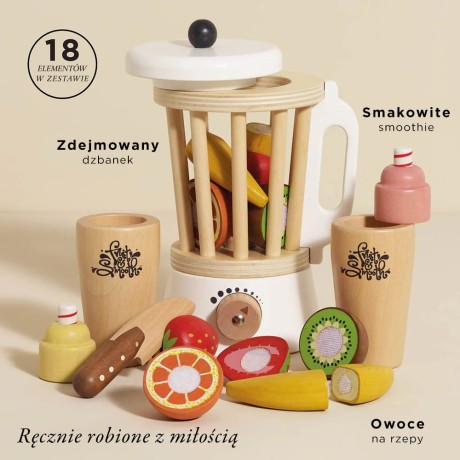 Przejdź do produktu Drewniany blender + zestaw owoców Fruit & Smooth, zabawka dzieci Le Toy Van