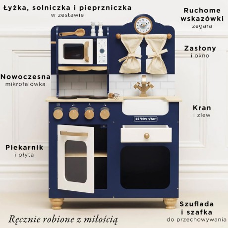 Przejdź do produktu Duża drewniana kuchnia dla dzieci Oxford, zabawkowa kuchenka, Le Toy Van