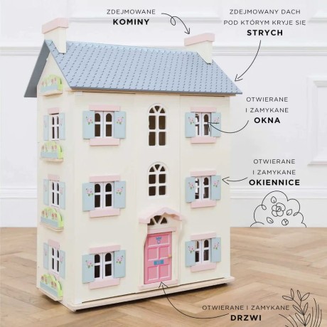 Przejdź do produktu Drewniany domek dla lalek Cherry Tree Hall, zabawka dla dzieci, Le Toy Van