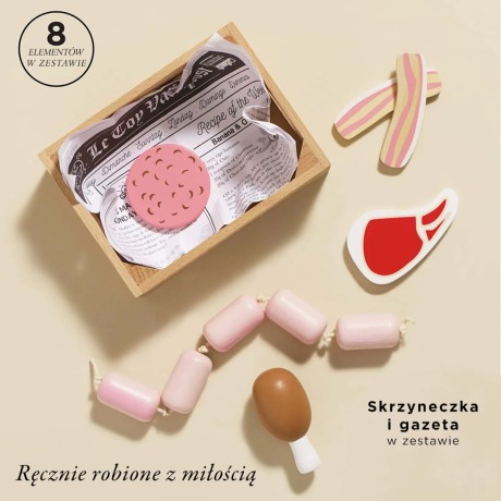 Przejdź do produktu Drewniane mięso w skrzynce, zabawka dla dzieci, stragan sklep Le Toy Van