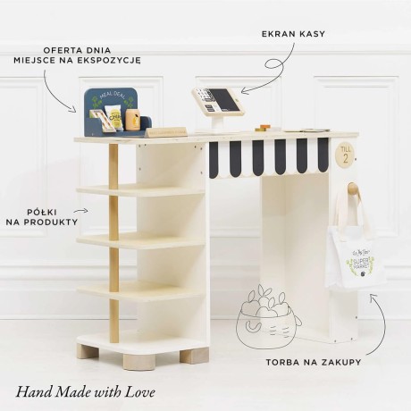 Przejdź do produktu Drewniany supermarket, zabawa w sklep stragan zabawka dla dzieci Le Toy Van