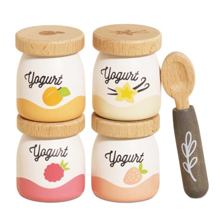 Przejdź do produktu Drewniane jedzenie jogurty do zabawy akcesoria kuchenne, zabawka Le Toy Van