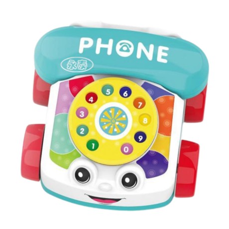 Przejdź do produktu Telefon Na Kółkach Do Ciągnięcia Interaktywny Kolorowy