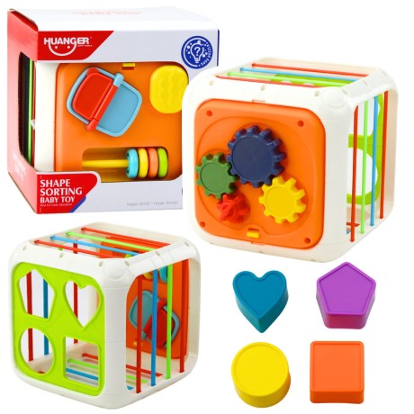 Przejdź do produktu Kostka Sensoryczna Edukacyjna Dla Dzieci Sorter Elastyczne Przęsła Kolorowa