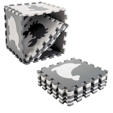 Przejdź do produktu Miękkie Puzzle Mata Edukacyjna Dinozaury Pianka EVA Beżowe Szare 9 el.