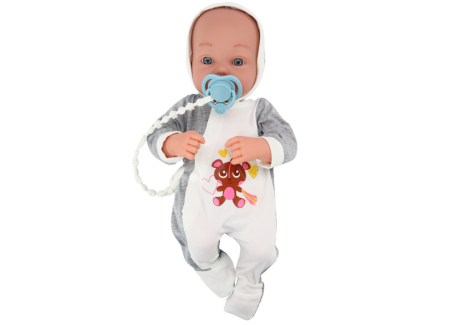 Przejdź do produktu Lalka Bobas Ze Smoczkiem Kocyk Body Akcesoria Zestaw 35 cm