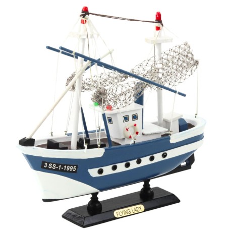 Przejdź do produktu Model Kolekcjonerski Statek Kuter Rybacki Flying Lady Niebieski 24x23cm