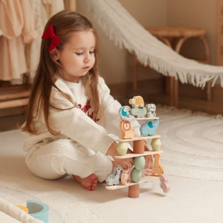 Przejdź do produktu Balansujące Drewniane Zwierzęta - Układanka Stosowa FSC WOOPIE GREEN