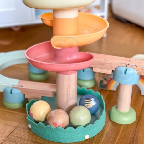 Przejdź do produktu Tor Kulkowy WOOPIE GREEN z Dźwiękowymi Cymbałkami FSC - Drewniana Zabawka Edukacyjna