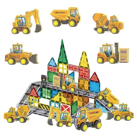 Przejdź do produktu Woopie Zestaw Magnetycznych Klocków Budowlanych z Pojazdami