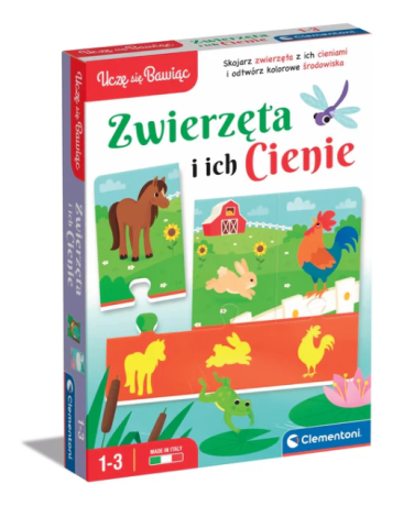 Przejdź do produktu Puzzle Zwierzęta i Ich Cienie Uczę się Bawiąc Język Polski Clementoni 50762