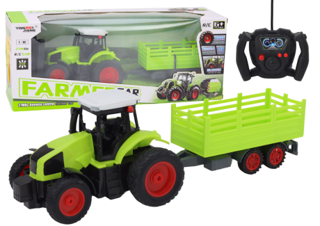 Przejdź do produktu Traktor Zdalnie Sterowany RC Z Przyczepą 1:16 Zielony