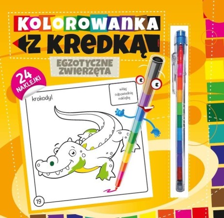 Przejdź do produktu Kolorowanka z kredką. Egzotyczne zwierzęta