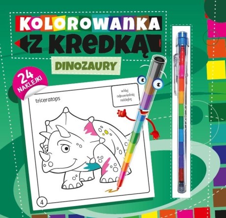 Przejdź do produktu Kolorowanka z kredką. Dinozaury