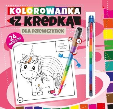 Przejdź do produktu Kolorowanka z kredką. Dla dziewczynek