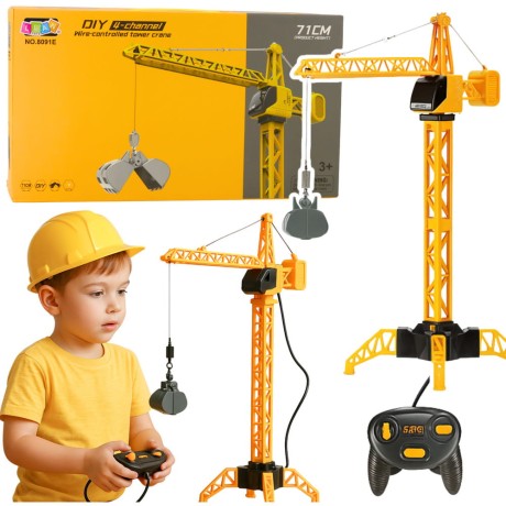 Przejdź do produktu Dźwig Żuraw Budowlany Zdalnie Sterowany RC Przewodowy Obrót 360° 71 cm