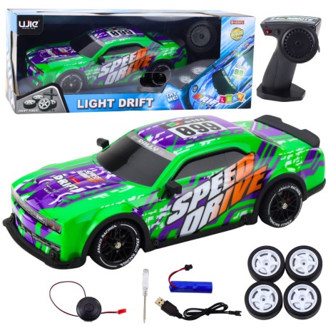 Przejdź do produktu Auto Sportowe Zdalnie Sterowane RC Podświetlana Karoseria Drift Zielone
