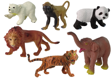 Przejdź do produktu Zestaw 6 Figurek Dzikie Zwierzęta Safari Figurka Tygrys Małpa Lew