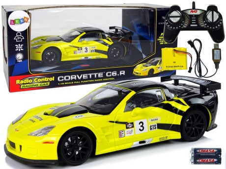 Przejdź do produktu Auto Sportowe Wyścigowe R/C 1:18 Corvette C6.R Żółty 2.4 G Światła