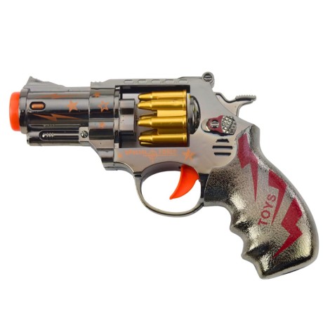 Przejdź do produktu Pistolet Zabawkowy Rewolwer Obrotowy Magazynek Światła Dźwięki