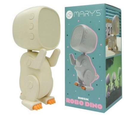 Przejdź do produktu Zegar budzik dinozaur w kolorze białym od Mary's