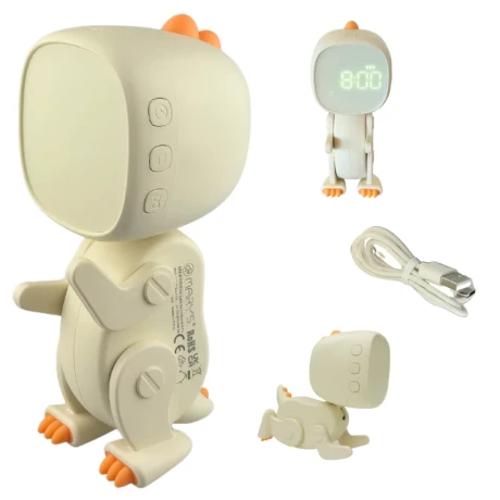 Przejdź do produktu Zegar budzik dinozaur w kolorze białym od Mary's